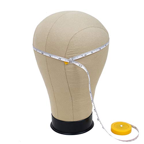 Cork Canvas Block Manikin Head With Stand Canvas Head for Wigs Block Head Mannequin With Mount Hole 21 Inch