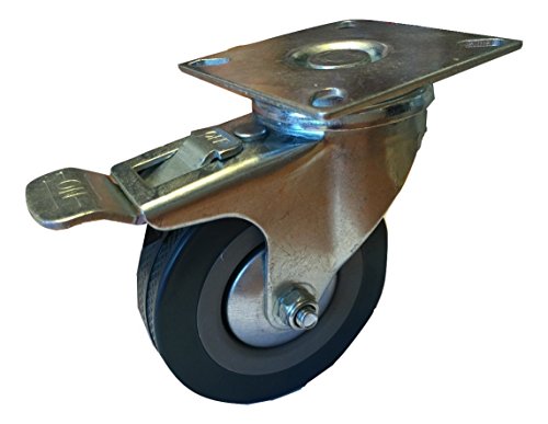 Medium-Duty Swivel Solid Rubber Caster Wheels (75 mm x 21 mm) with Step Break (One Pair)
