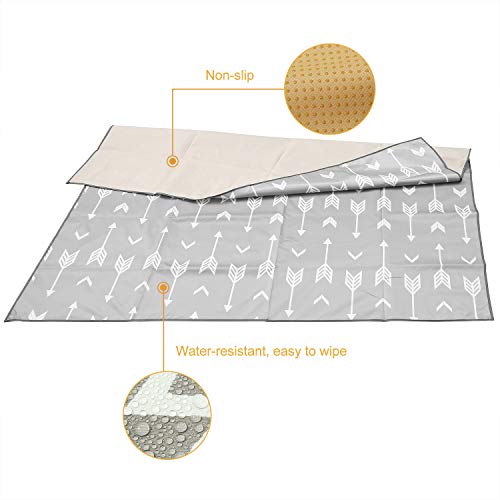 51"Splat Mat for Under High Chair,Â WaterproofÂ Anti-Slip Floor Mat WashableÂ BabyÂ Food Splash Spill Mess FeedingÂ Mat, Portable Picnic Play Mat and Leak ProofÂ Table Cloth