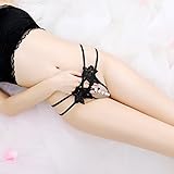 Womens Lace Sexy Micro G Strings Underwear Pearl Massage Open Crotch Thong Sexy T Pants
