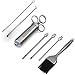 The Sapores Supreme Marinator Set - 2 Ounce 304 Stainless Steel Meat Injector, Baster Grill Brush and Cleaning Brushes - 100% Stainless Steel, BPA Free Food Grade Material