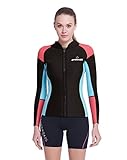 DIVE & SAIL Women’s 3/2 mm Wetsuits Jacket Long Sleeve Neoprene Wetsuit Top