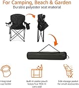 Amazon Basics Comfortable Heavy Duty Portable Camping Chair XL with 4-Can Cooler view 11