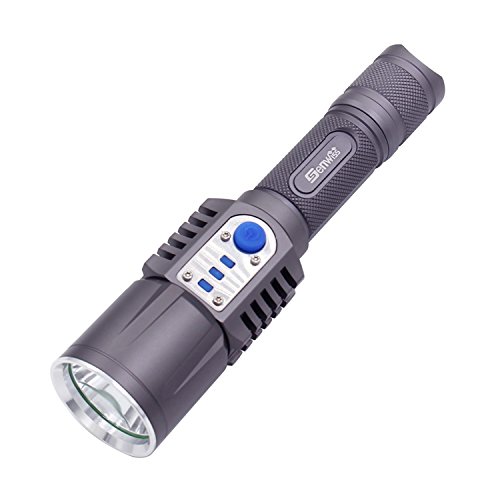 Genwiss USB Powerful Rechargeable Flashlight Ultra Bright Led High 2000 Lumen Torch Linterna with 18650 Battery Intelligent, External Battery Pack Power Mobile Bank for Smartphones, Tablets