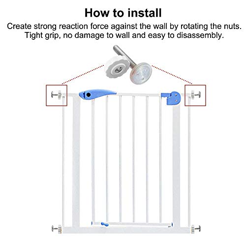 OFUN 4 Pack Pressure Gates Threaded Spindle Rods M8(8mm), 4 Pack Baby Gate Wall Cups, Walk Thru Gates Accessory Screw Bolts Kit, Replacement Hardware Parts Fit for Gates, Doorways, Stairs