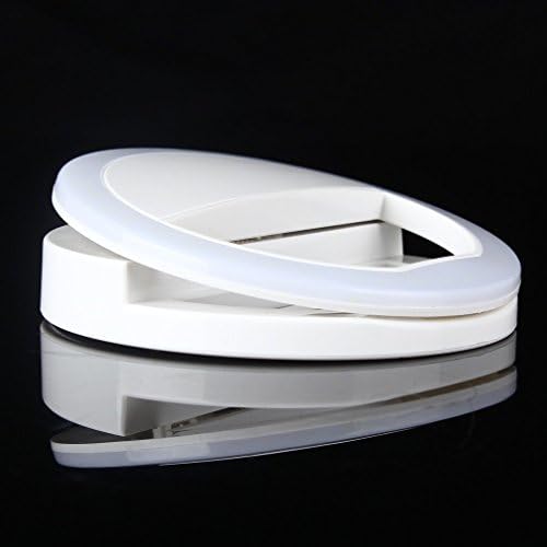 iWissen USB powered Rechargeable Battery 3-Level Brightness 36 LED Selfie Ring Lights for iphone and Other Mobile Phone in Darkness (White)