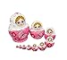 Leegoal 10pcs Pink Wooden Russian Nesting Dolls Gift Matreshka Handmade