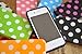 8pcs Cute Colorful White Polka Dots Gel Silicone Case Cover Skin for iPhone 4 4S+Polka Dots Sticker
