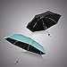 Plemo Pocket Umbrella, Anti-UV Windproof Mini Parasol, 6.9 Inch Compact Travel Umbrella, Blue