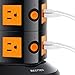 Power Strip Tower Surge Protector with 4 USB Charging Ports and 6 Electrical Outlets, 6 Foot Cord, Home and Office Use