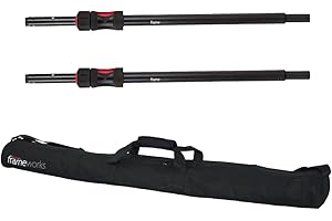 Gator Frameworks ID Series Subwoofer/Speaker Extender Pole with Lift Assist; Set of 2 Stands with Nylon Carry Bag (GFW SPKR-S