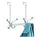 iDesign York Lyra Over the Door Organizer Hooks for Coats, Hats, Robes, Towels - 8 Hook, Chrome