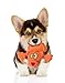 Hear Doggy Flattie Orange Cat Ultrasonic Silent Squeaker Dog Toy