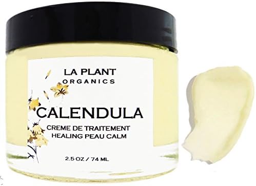 Organic Shea Butter &amp; Calendula Cream Balm for Dry Skin Moisturizing Cream 100% Chemical Free Glass Jar (2.5 OZ)