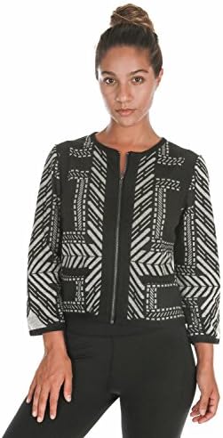 Verscos Women's Black Bomber Jacket Plaid Patten VS01 Small