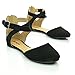 Flat Round Toe D'Orsay Open Shank Flats w/ X Cross Ankle Straps