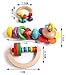 4 Pack Wooden Baby Rattle Musical Teething Grasping Toy - Activity Toy