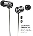 Sentey BULLEX Gunmetal Earbuds Earphones In Ear Headphones Headset In-Line Microphone Stereo Bass for travel running Men Kids Girls Audiophile Sport Gaming Pc Mac Phones Carrying Case Included LS-4240