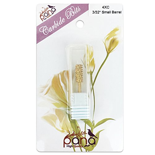 Pana 3/32" Safety Nail Carbide Bit - Gold Small Barrel Head (Grit: 4 Extra Coarse - 4XC) for Electric Dremel Drill Machine