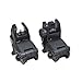 Tactical Folding Front & Rear Set Flip Up Backup Sights BUIS Black