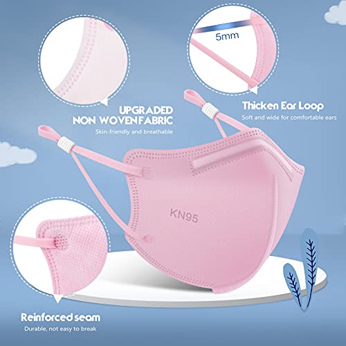 WWDOLL Kid KN95 Face Mask 50 Pack, 5Layers Breathable KN95 Masks