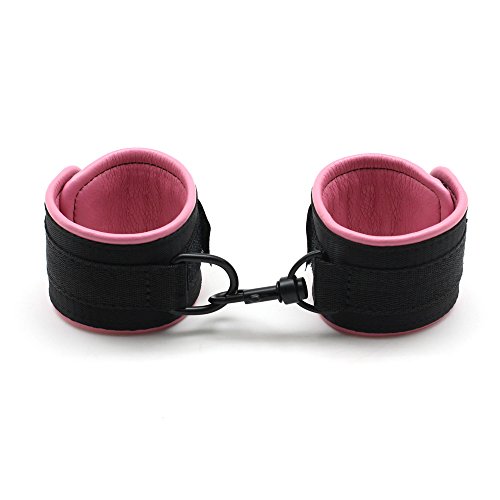 Liebe seele pu wrist cuffs with webbing belt (pink)