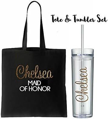 Bridesmaid Gifts, Totes and Tumblers Set, Bridesmaid Tote Bags, Bridesmaids Totes and Tumbler Set, Bridal Party Gift, Wedding Bag