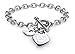 Pearlina Charms Bracelet Heart Toggle I Love You To The Moon and Back Stainless Steel Chain 7.5
