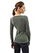 PattyBoutik Women Notch Neck Buttons Trim Blouse Top (Heather Army Green Medium)