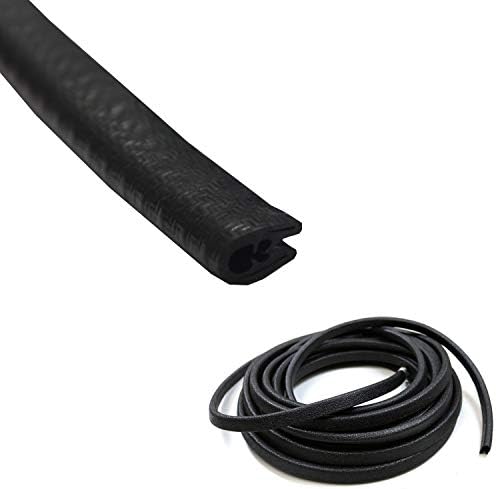 Vehicle U Channel Rubber Seal Strip Trim Waterproof for Door Edge,Lock,Trunk,Window Protector Black 15ft