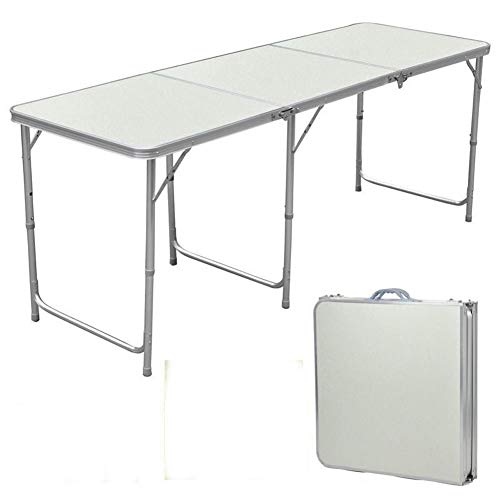 Lovinland Aluminum Folding Table, Portable Camping Table 6 Foot Lightweight Foldable Table Height Adjustable for Party Picnic Dining Outdoor Indoor Use - Thumbnail 7