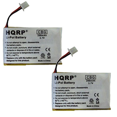 HQRP TWO Headset Batteries compatible with Plantronics CS351 / CS-351, CS351N / CS-351N, CS351V / CS-351V, CS361 / CS-361, CS361N / CS-361N plus Coaster
