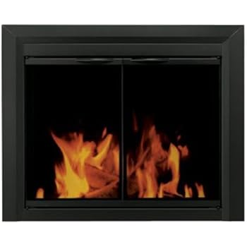 Pleasant Hearth CL-3302 Carlisle Glass Firescreen Black-Large Fireplace Door