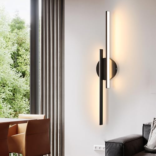 Riserva Indoor Wall Light, 24 W Modern Lamp, Long LED Black Wall Lamp, Wall Lamp for Bedroom, Stairs, Hallway, Living Room, 3000 K Warm White