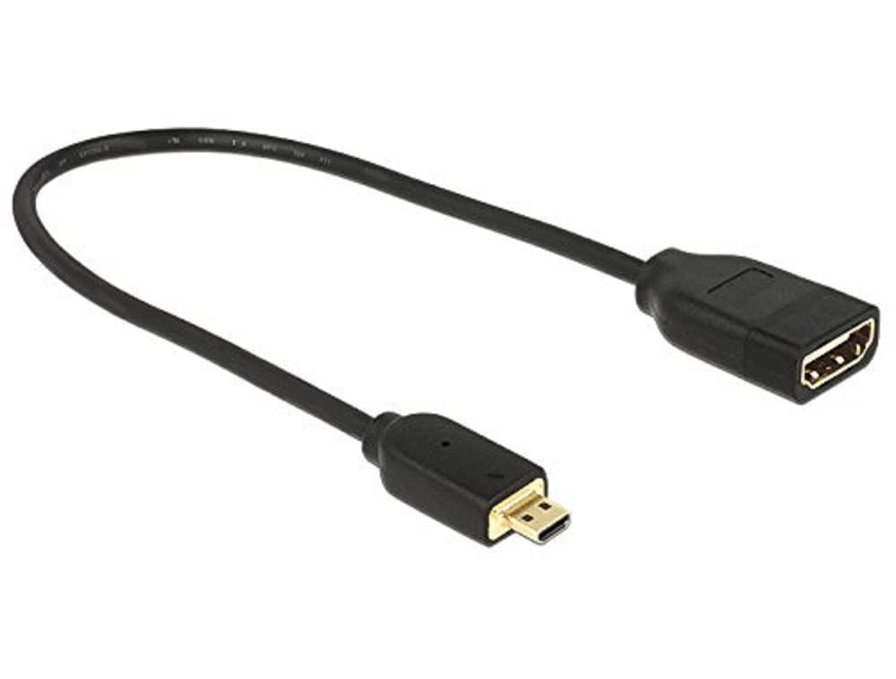 DeLock Cable High Speed with Ethernet hdmi micro D male to HDMI A Female 3D 4 K 20 cm Premium Slim