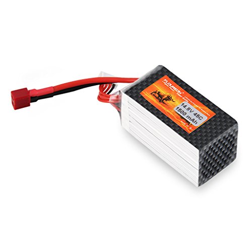 FLOUREON 4S 14.8V 1500mAh 45C Lipo Battery with Deans Plug f