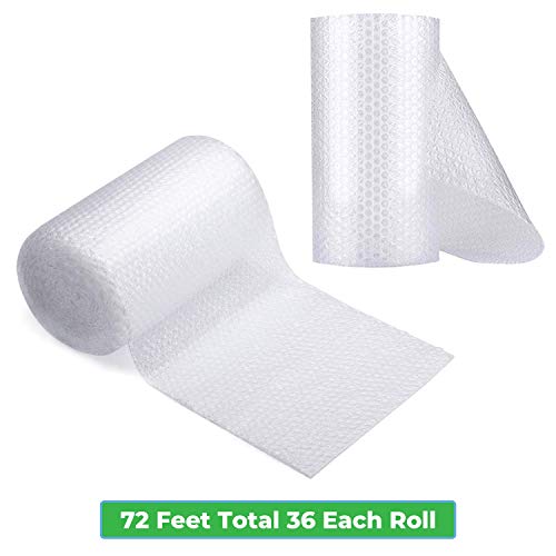 Air-Bubble-Cushioning-Wrap-Roll-for-Heavy-Duty-Packing-12-Inch-x-72-Feet-Total-Perforated-Every-12-2-Pack-36-Each-Roll-30-Fragile-Stickers-Included