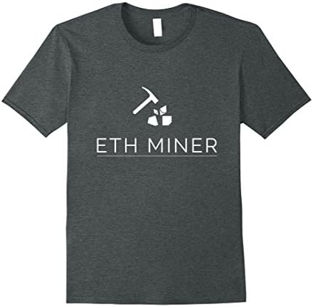 Mens Ethereum Miner T-Shirt Large Dark Heather