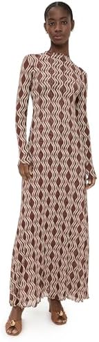 afrm women's paola crewneck semi sheer dress with mesh slip AFRM Paola Crewneck Semi Sheer Dress with Mesh Slip