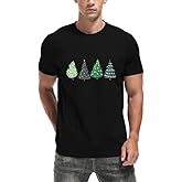 NEWKA Christmas Shirts for Men Christmas Trees T-Shirt Xmas Holiday Tee Tops