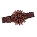 Weixinbuy Baby Girls Ruffle Flower Lace Hairband Elastic Headband Brown