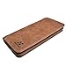 Mens Vintage Long Wallets Slim Bifold Card Holder Wallets (Brown)