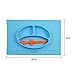 Silicone Baby Placemat + 3 Compartment Food Plate with Silicone Spoon Included - Portable Non Slip Mat - Meal Prep for Feeding Babies Toddlers and Kids - Suction Tables (Blue)