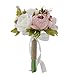 Amoleya Flower Bouquet, 6 Inch Vintage Wedding Bouquet Artificial Flowers Arrangements for Bride and Bridesmaids