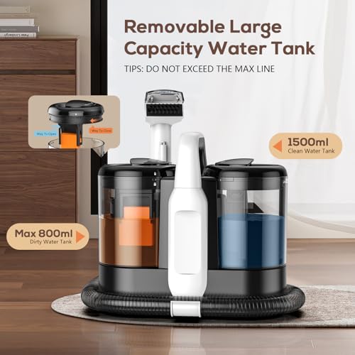 Sealong Washing Vacuum Cleaner Carpet Cleaner Stain Cleaner for Carpets, Sofas, Carpets, Upholstery, Stairs, Cars, 455W