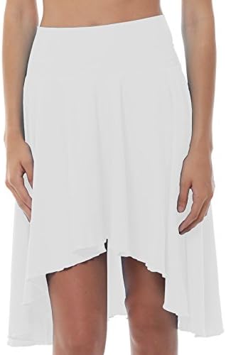 Womens High Low Dance Skirt X-Large White by B Dancewear Adult Sizes