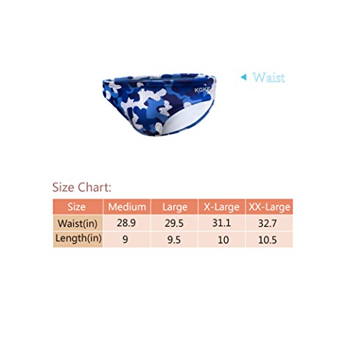 KGKE Mens Sexy Swim Briefs Camo Pattern Bikini Swimsuit For Men (Blue Camo, XXL) - Thumbnail 5