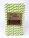 Nature's Curios 50-pack Biodegradable 0.5 inch (12mm) wide Paper Drinking Straws - Green Stripe - Bulk Jumbo Paper Straws for Juices, Shakes, Smoothies, Bubble Boba Tea, Party Supplies and Decorations
