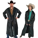 Southwestern Equine American Cowboy Saddle Slicker Rain Coat Duster – 100% Waterproof Full Length Unisex (Black, XXX-Large)