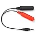 TISINO 3.5mm (1/8 Inch) TRS Stereo Plug/Male to Dual 6.35mm (1/4 Inch) TRS Stereo Jack/Female Y Splitter Cable Patch Cord - 8 Inch / 20cm